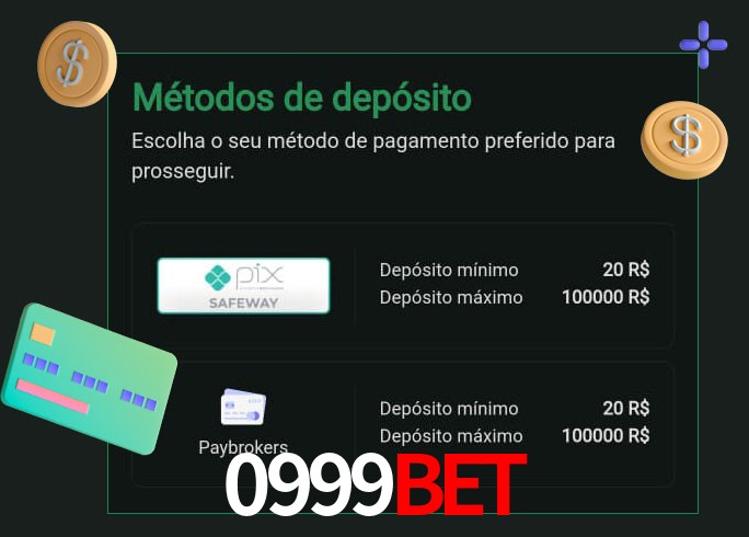 O cassino 0999bet oferece uma grande variedade de métodos de pagamento